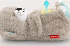 Sound Machine Soothe 'n Snuggle Otter Portable Plush Baby Toy with Sensory Details Music Lights & Rhythmic Breathing Motion