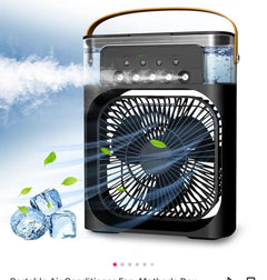 Portable 3-in-1 Air Cooler Fan – Mini AC for Room, Office & Car | Fast Cooling + Humidifier | Ships from USA 🇺🇸 | TikTok & Amazon Hot Seller!